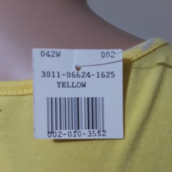 Colt Story Yellow Short Sleeve Criss Cross V-Neck Top Size S NWT - Picture 3 of 3